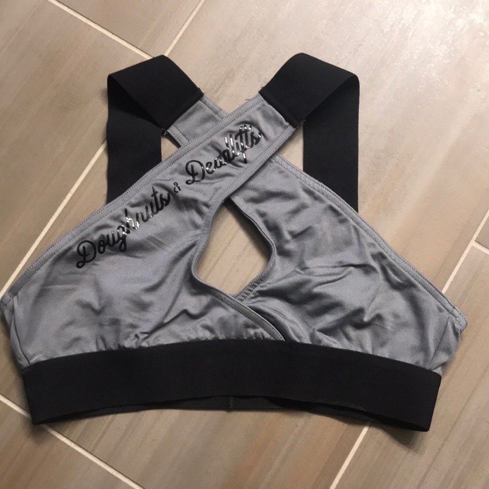 Doughnuts and Deadlifts sports bra